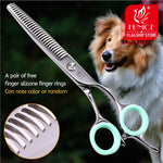 Fenice Professional Japan 440c 6.5 inch pet dog grooming thinning scissors toothed blade shears thinning rate about 35%