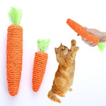 La masticazione della corda di carta del giocattolo del gatto dell'animale domestico della carota gioca i giocattoli svegli dell'animale domestico dei piccoli animali incorporati della campana all'ingrosso