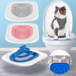 Toilette da addestramento per gatti riutilizzabile. Set da addestramento in plastica Lettiera per gatti Zerbino Toilette Accessori per animali domestici