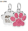 Targhette personalizzate per cani e gatti Incise Cat Dog Puppy Pet ID Nome Collare Tag Ciondolo Accessori per animali Ciondolo glitter zampa