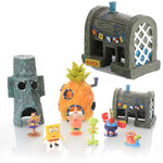 Spongebob Children Birthday Gifts Set Action Figures Cartoon Mini Dolls Fish Tank Decoration Landscaping Aquarium Accessories