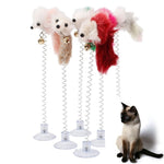 Cartoon Pet Cat Toy Stick Feather Rod Mouse Toy con Mini Bell Cat Catcher Teaser Interactive Cat Toy Kitten игрушки для кошек