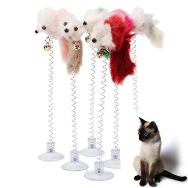 Cartoon Pet Cat Toy Stick Feather Rod Mouse Toy con Mini Bell Cat Catcher Teaser Interactive Cat Toy Kitten игрушки для кошек