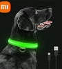 LED Glowing Dog Collars Rechargeable Waterproof Luminous Collar Adjustable Dog Night Light Collar Pet Dog Safety Necklace